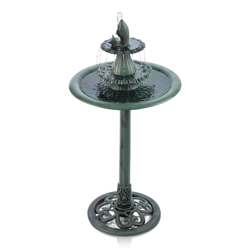Alpine Corporation 40 tall pedestal water fountain, durable garden centerpiece.