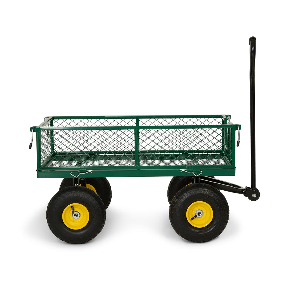 Backyard Expressions heavy-duty garden cart with 400 lb capacity ready for yard hauling