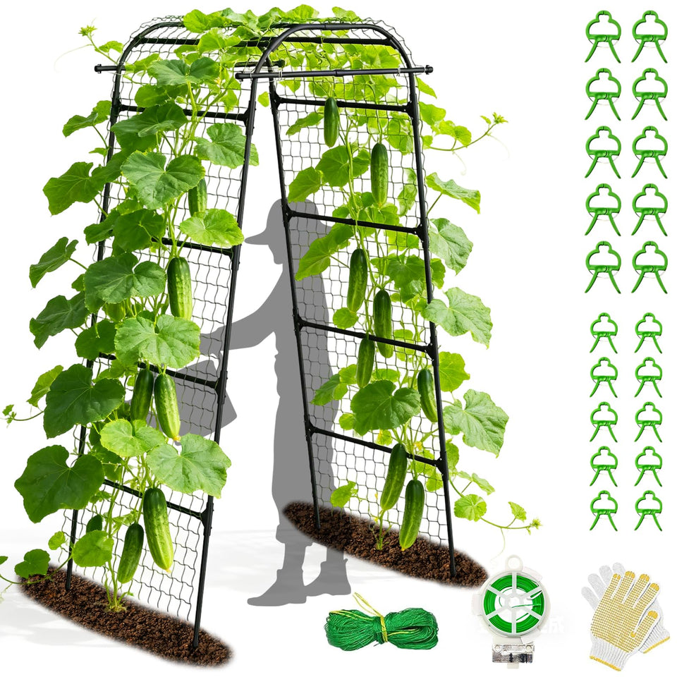 BAG WIZARD 7.2ft garden arch frame supports heavy vines with stability.