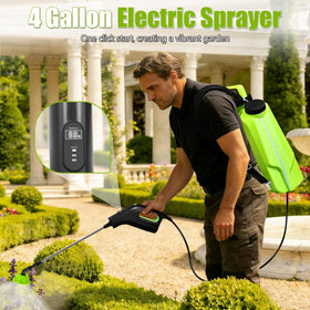 Bourid backpack sprayer digital display shows battery life and settings