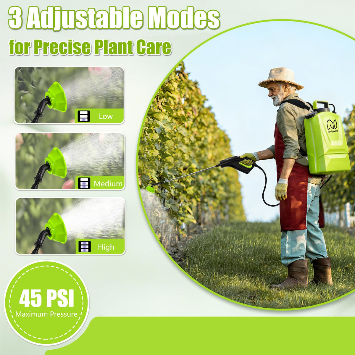 Bourid five nozzles offer versatile spraying options for garden and lawn