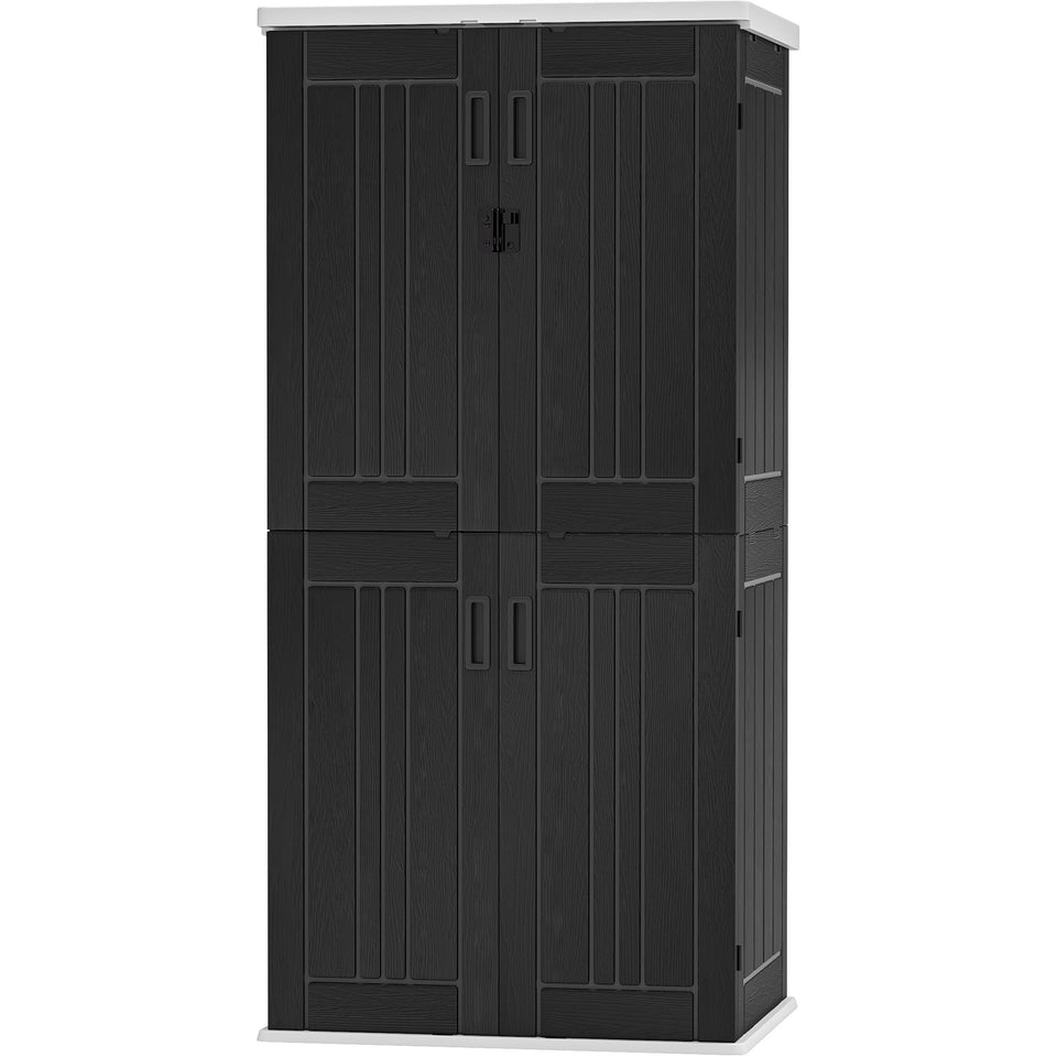 DWVO outdoor vertical storage cabinet front view for easy yard organization.
