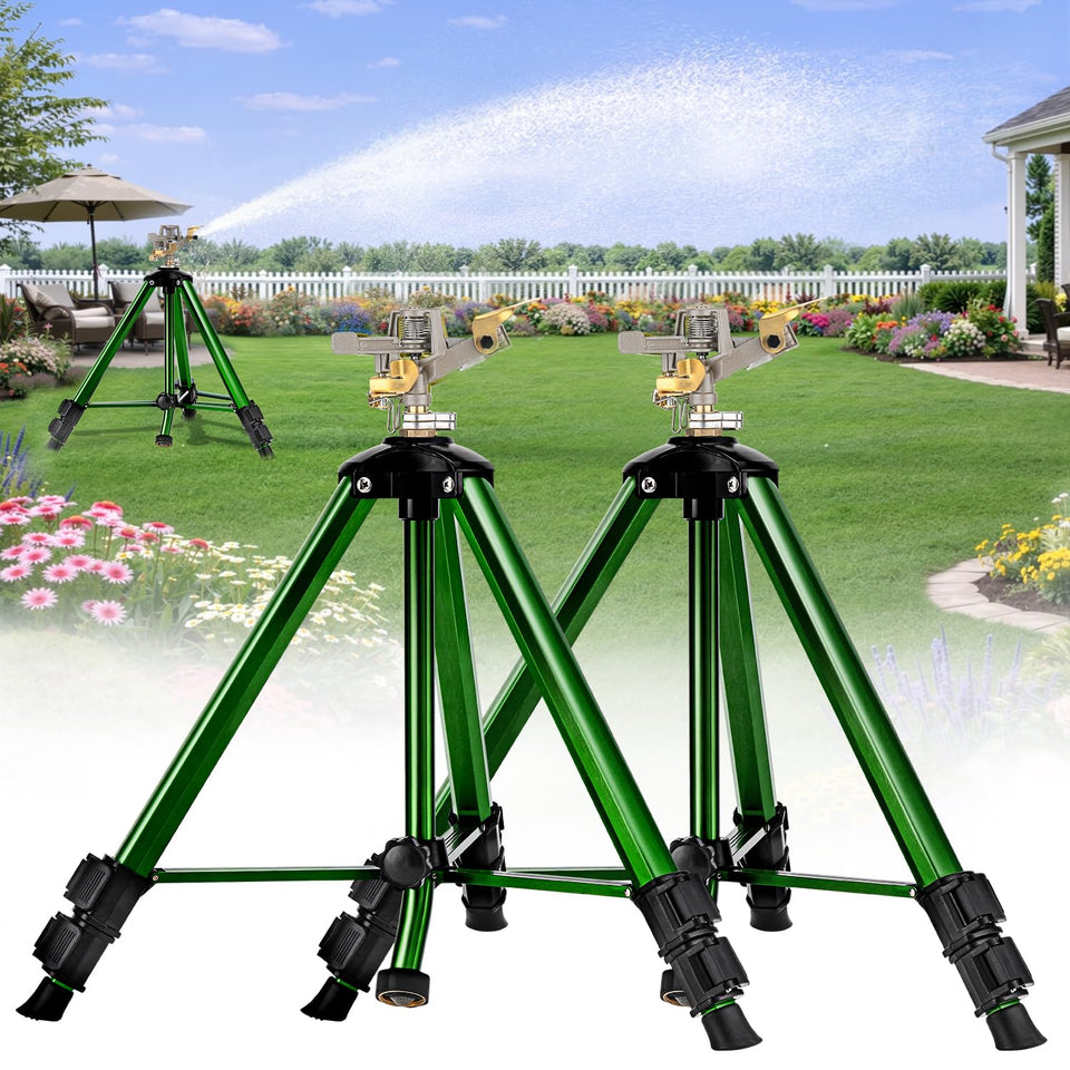Keten Impact Lawn Sprinkler with tripod base for steady yard watering