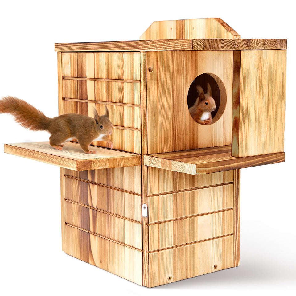 Memorywuu large outdoor squirrel house with multi-platform design for spacious nesting