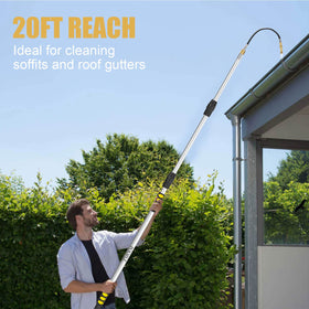 POOPLE gutter cleaner with flow control valve allows adjustable water pressure for effective cleaning.