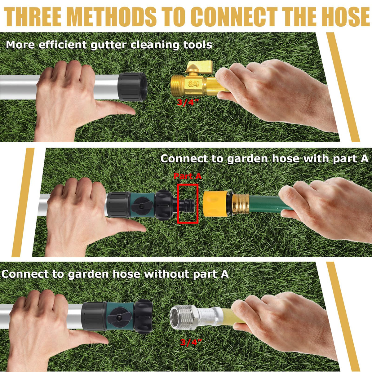 POOPLE tool-free installation fits most standard hoses with universal threads.