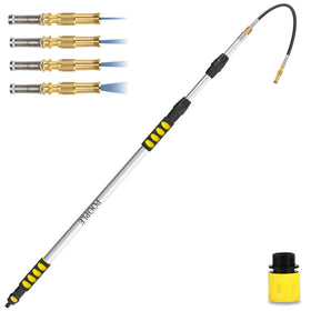 POOPLE telescopic gutter cleaner extends reach to clean second-story gutters from the ground.