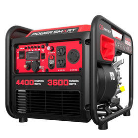 PowerSmart 4400W portable inverter generator front view, ideal for home backup power.