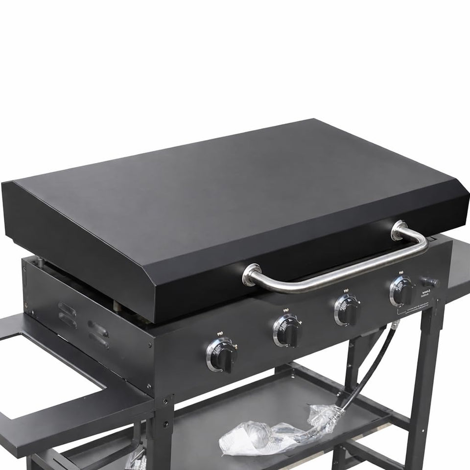 QuliMetal 36in Blackstone griddle cover front view protects the grill while cooking.