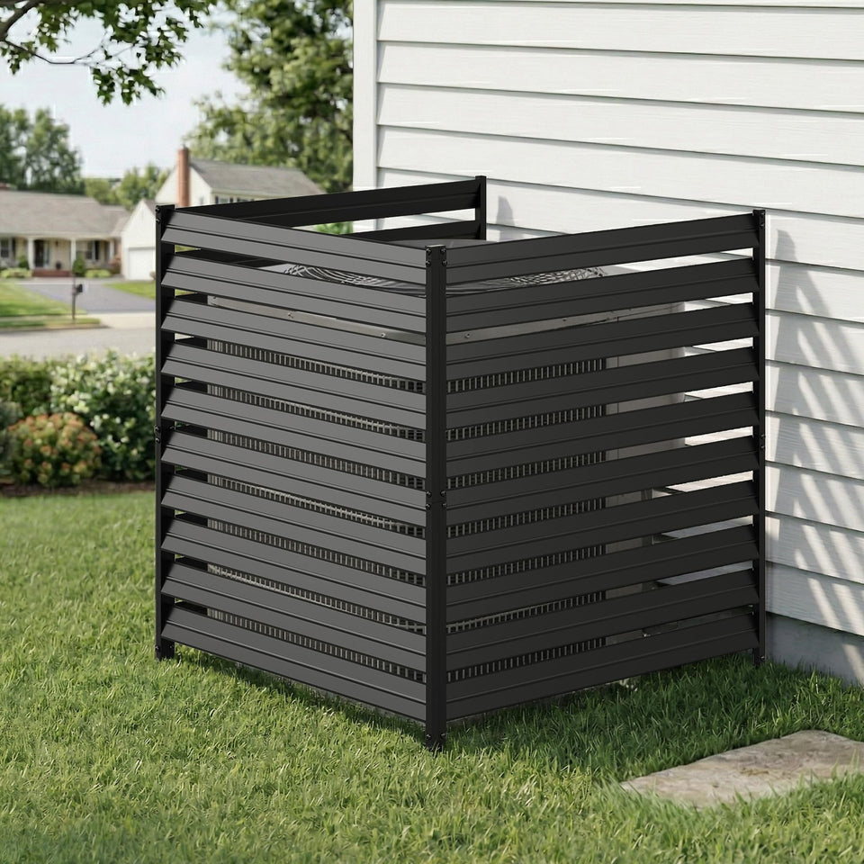 SMARTSTANDARD metal ac fence 3 panels privacy screen for outdoors