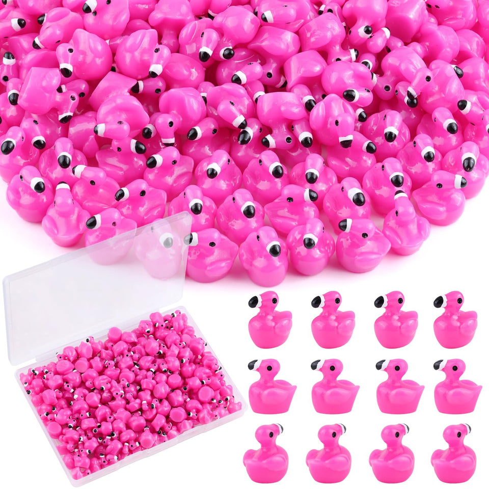 TINKRSTUFF rose pink mini flamingo resin figure for dollhouses and whimsical displays